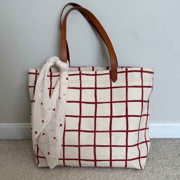 Madewell Handbags - Madewell Canvas Transport Tote in the Windowpane pattern